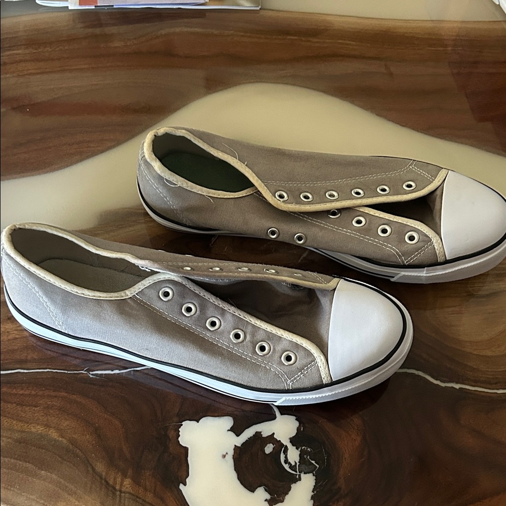 Revolution Taupe Canvas Slip-On Sneakers